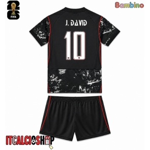 Canada Jonathan David #10 Seconda Maglia Bambino Mondiali 2026 Manica Corta (+ Pantaloni corti)